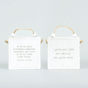 4x4 Reversible Motherhood Wood Sign