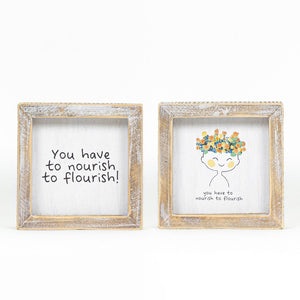 5x5 Nourish Wood Frame Sign - Multicolor