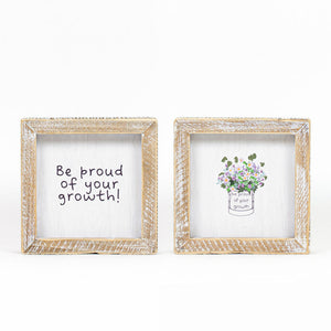 Dwella Decor 5x5 Reversible Wood Sign - PROUD