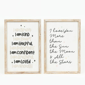Dwella Decor Reversible Love & Affirmation Wood Sign