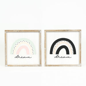 Dream Reversible Wood Frame Sign - 13x13