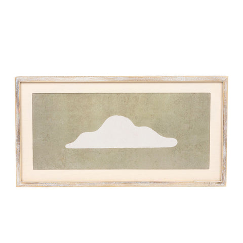 17" x 32" Large Cloud Landscape Wall Art - Cream/Brown