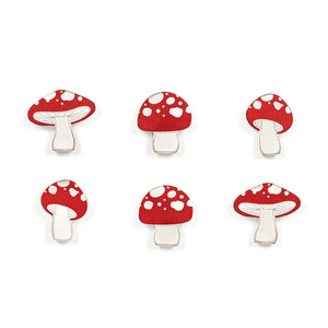 Mushroom Wood Shapes - Set of 6