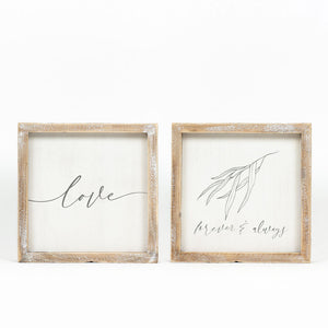 8x8 Reversible Wood Love Sign - Forever & Always