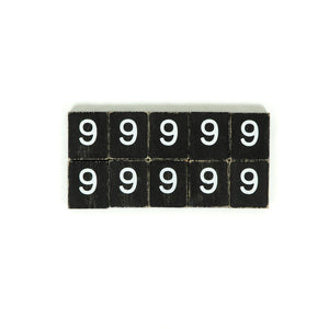 Wood Letter Tiles Set of 10 - Number 9