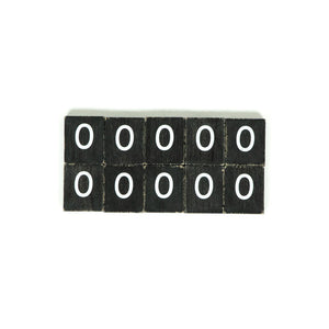 Wood Letter Tile - Number 0 (Black/White)