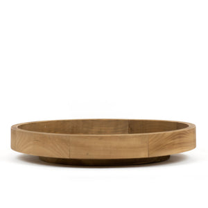 17" x 17" Lazy Susan Rotating Wood Spin Tray - Natural/Black