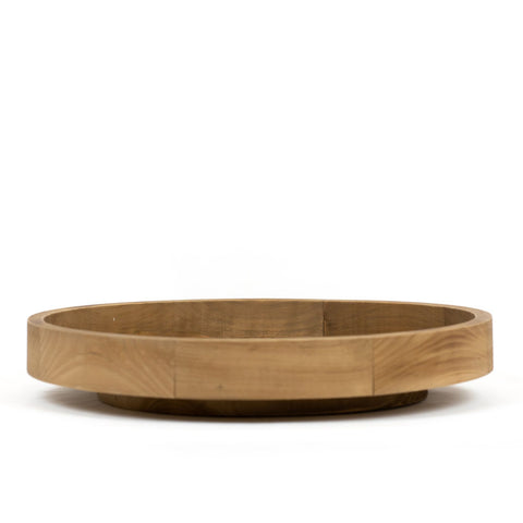 17" x 17" Lazy Susan Rotating Wood Spin Tray - Natural/Black