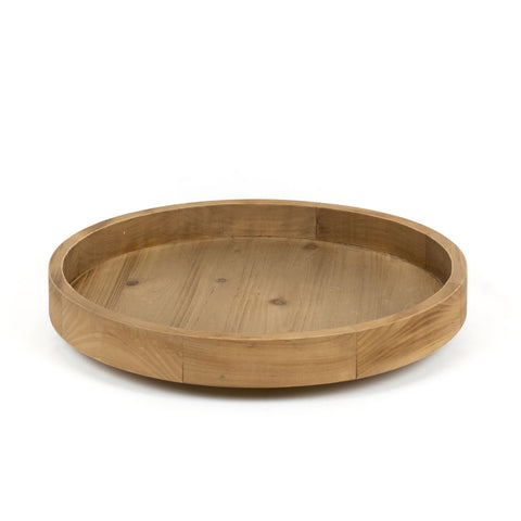 17" x 17" Lazy Susan Rotating Wood Spin Tray - Natural/Black