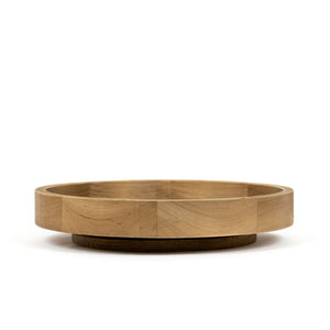 14" Wood Spin Tray in Natural & Black