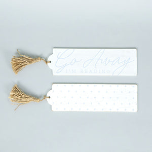 3x9 Reversible Wood Reading Bookmark - GO AWAY Design
