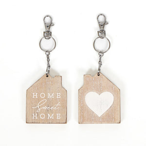 HOME Reversible Wood Keychain