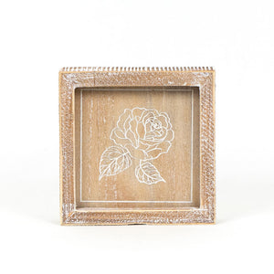 6" x 6" Reversible Best Mom Ever Wood Wall Art - Natural/White