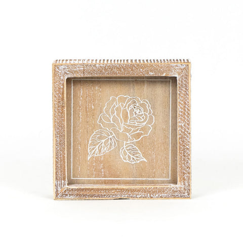6" x 6" Reversible Best Mom Ever Wood Wall Art - Natural/White