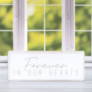 Forever In Our Hearts Wood Brick - Memorial Decor