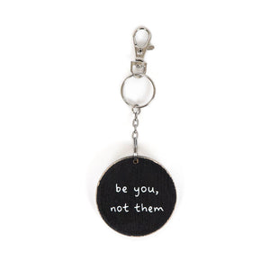 2" x 2" Reversible Wood Keychain - Be You, Not Them