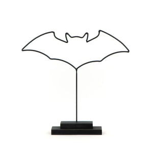 12" Black Bat Metal Cutout on Stand