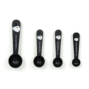 Wooden Teaspoons Set of 4 in Black & White