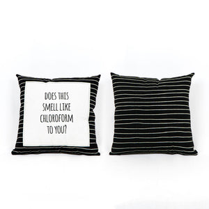 Dwella Decor 15" Chloroform Canvas Pillow - Black & White