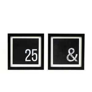 10x10 Reversible Wood Frame Sign - 25 & Black/White
