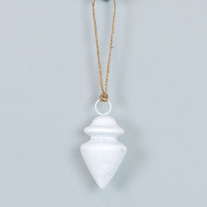White Wood Spindle Ornament | Winter Wishes Collection