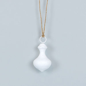 White Mushroom Wood Cutout Ornament