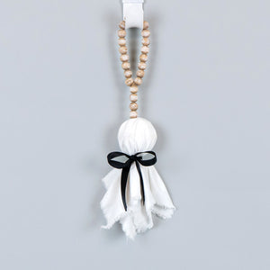 Ghost Wood Bead Ornament - Haunted Mansion Collection