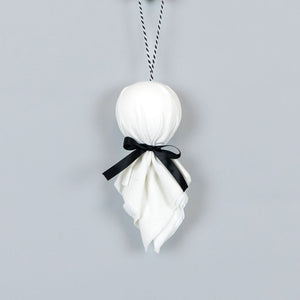 Ghost Cloth Ornament - White & Black Halloween Decor