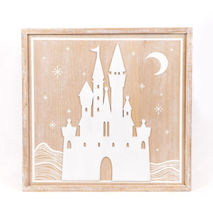 Reversible Haunted/Castle Wood Frame Sign
