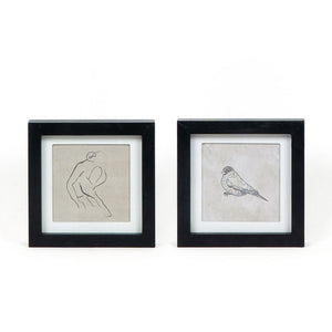 Dwella Decor 7x7 Reversible Wood Frame Sign - Woman/Bird