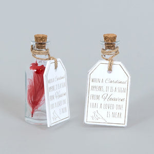 Cardinal Memorial Wood Tag - Sympathy Keepsake