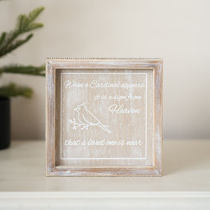 Cardinal Memorial Wood Frame Sign