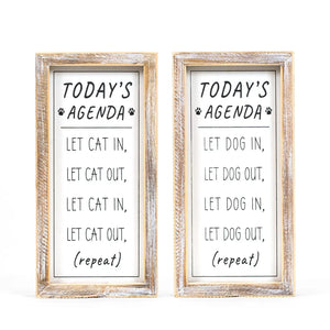 Pet Agenda reversible sign 5x10x1.5
