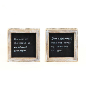 5x5 Reversible Wood Frame Sign - Duck/Internet Humor