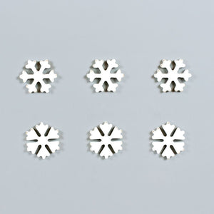 Wooden Snowflake Shapes - Set of 6 White Decorative Pieces