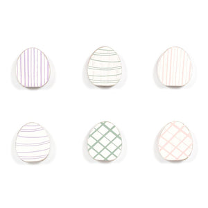Cottontail Wooden Egg Shapes - Set of 6 Multicolor