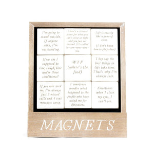 Wood Inspirational Magnets - Set of 9 Funny Quotes