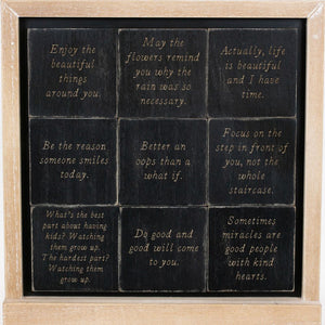 Inspirational Wood Magnets - Set of 9 in Black & White