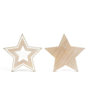 8x8 Reversible Star Wood Decor - Natural & White