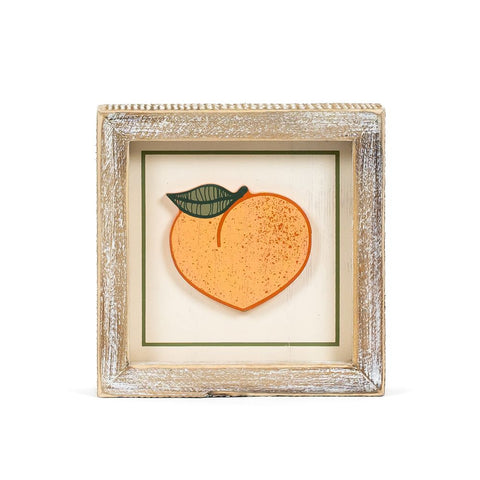 5" x 5" Reversible Star & Peach Wood Wall Art (STAR/PEACH) - Multicolor