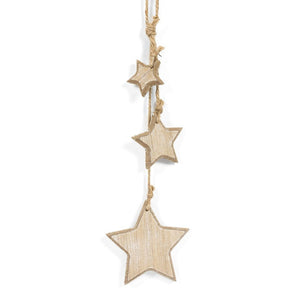 4x12 Natural Wood Star Dangles