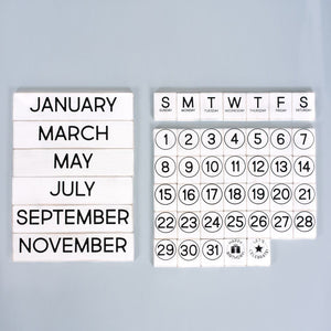 Letterboard Calendar Piece Set in Black and White