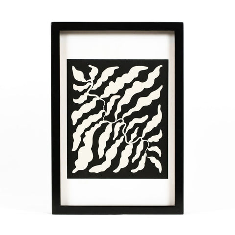 9" x 13" Reversible Wall Art - Floral - White/Black