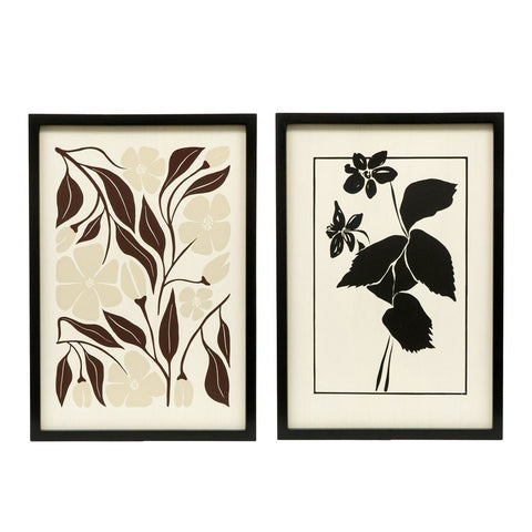 17" x 24" Reversible Wood Framed Wall Art - Flowers - Multicolor
