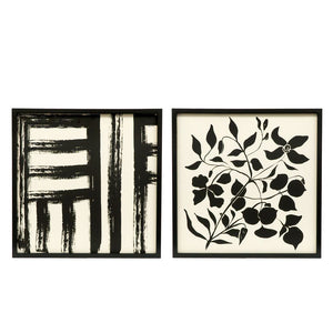 24x24 Reversible Wood Frame Sign - Line/Floral Design