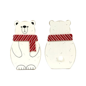 Polar Bear Chunky Wood Shape - Candy Cane Lane Collection
