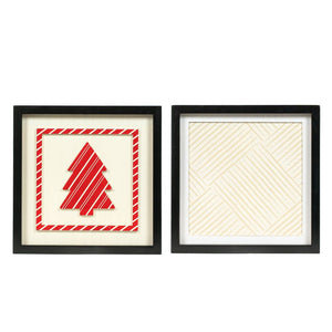 Reversible Wood Frame Sign - Tree & Stripe Design