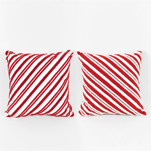 16" Reversible Red & White Christmas Pillow