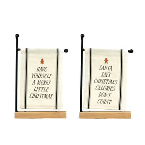 5x8 Reversible Christmas Wood Table Flag - Merry/Santa