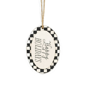 Dwella Decor Wood Holiday Ornament - Checking It Twice